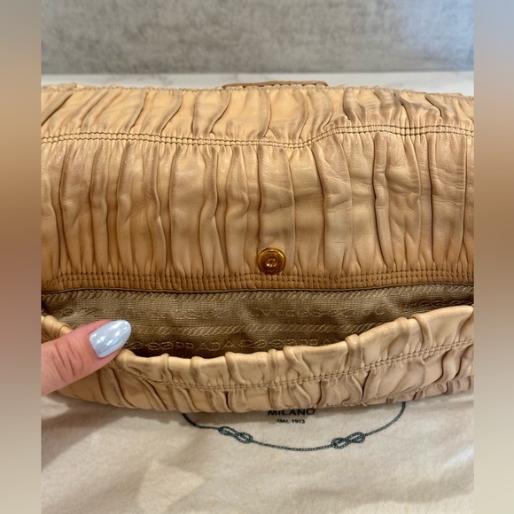 Prada Nappa Gaufre Shoulder Bag with Push-lock & Chain Strap - Picture 6 of 12